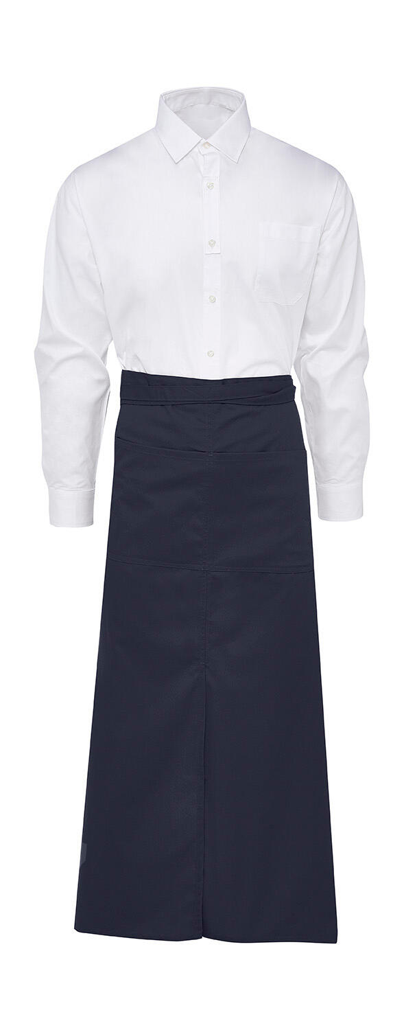 BERLIN – Lange Bistroschürze mit Schlitz und Tasche - 200 - Marine