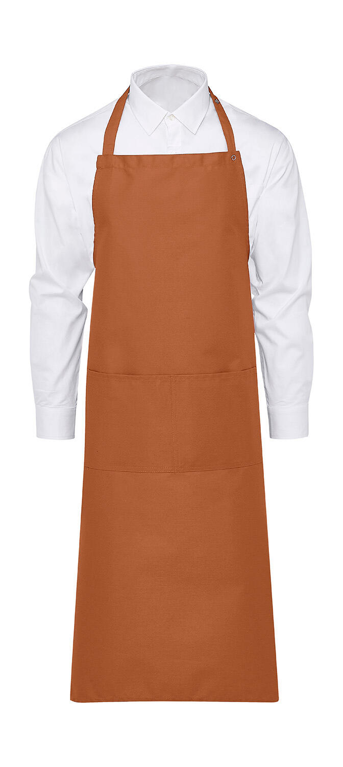 AMSTERDAM - Latzschürze mit Tasche - 408 - Gebranntes Orange
