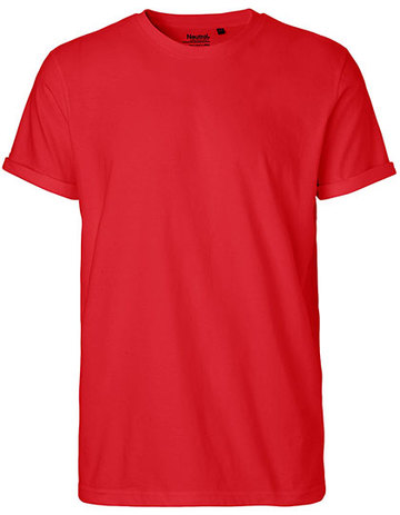 Herren-T-Shirt mit hochkrempelbaren Ärmeln - 05 - Rot