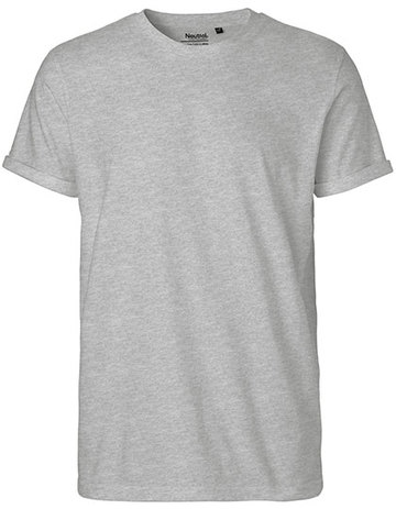 Herren-T-Shirt mit hochkrempelbaren Ärmeln - 21 - Sportgrau