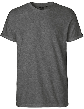 Herren-T-Shirt mit hochkrempelbaren Ärmeln - 08 - Dunkelgrau