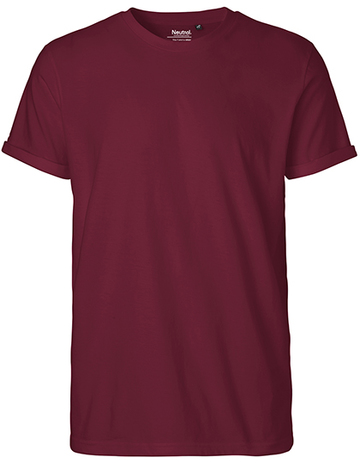 Herren-T-Shirt mit hochkrempelbaren Ärmeln - 26 - Bordeaux