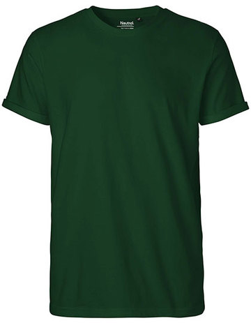 Herren-T-Shirt mit hochkrempelbaren Ärmeln - 33 - Flaschengrün