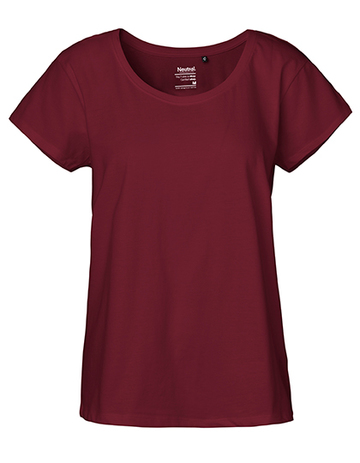 Damen-T-Shirt mit lockerer Passform - 26 - Bordeaux