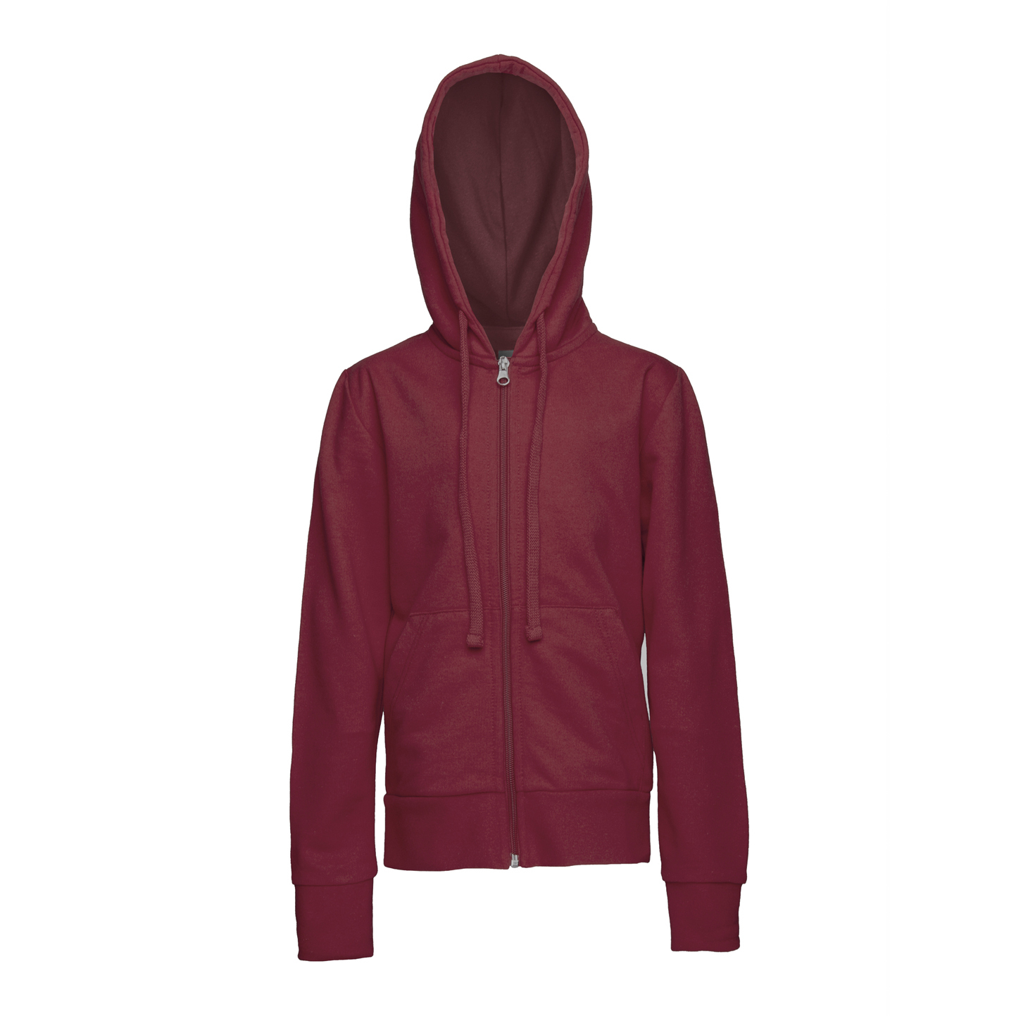Kinder-Sweatshirt mit Reißverschluss, 70 % Baumwolle, 30 % Polyester, 280 g/m², Schwarz, Größe XXS - 48 - Bordeaux Sport