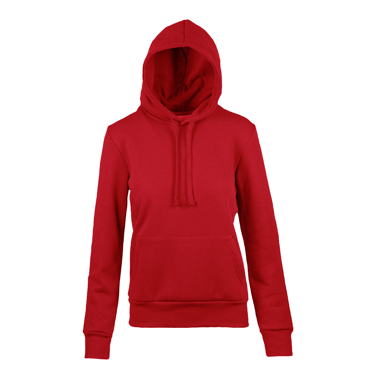Damen-Kapuzenpullover, 70 % Baumwolle, 30 % Polyester, 280 g/m², Schwarz, Größe S - 28 - Sportrot
