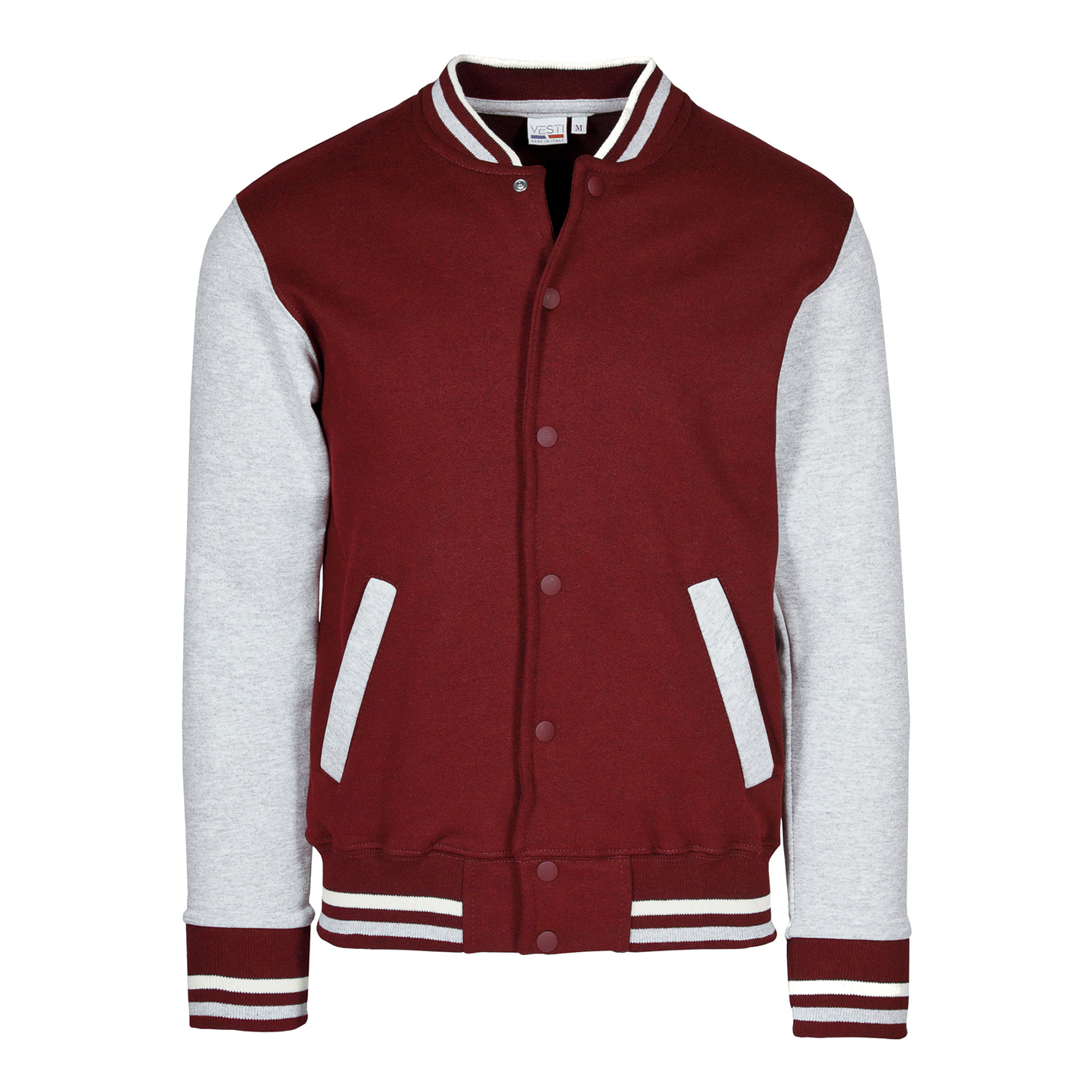 Kinder-Sweatshirtjacke, Bicol (70 % Baumwolle, 30 % Polyester), Blau/Grau, Größe S (5–6 Jahre) - 4875 - Bordeaux/Asche