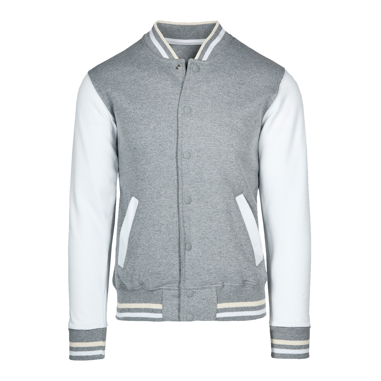 Kinder-Sweatshirtjacke, Bicol (70 % Baumwolle, 30 % Polyester), Blau/Grau, Größe S (5–6 Jahre) - 7599 - Esche/Weiß