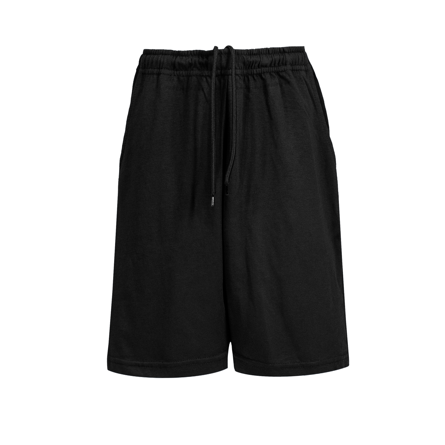Pony Kinder-Jerseyshorts, 100 % Baumwolle, 170 g, Hellmeliertes Grau, XXS (1/2 Jahre) - 12 - Schwarz