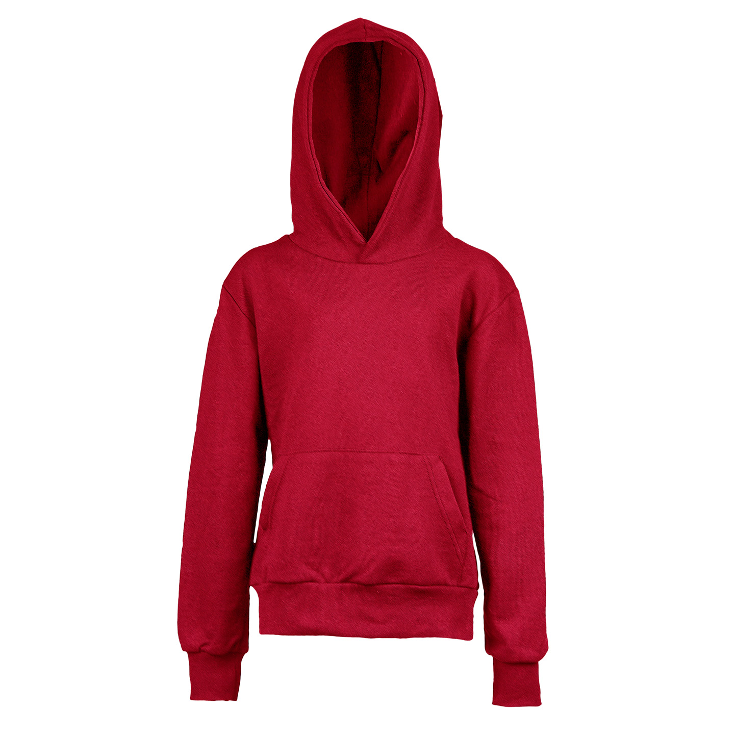 Kinder-Sweatshirt mit Kapuze, 70 % Baumwolle, 30 % Polyester, 280 g/m², Schwarz, Größe XXS (1–2 Jahre) - 28 - Sportrot