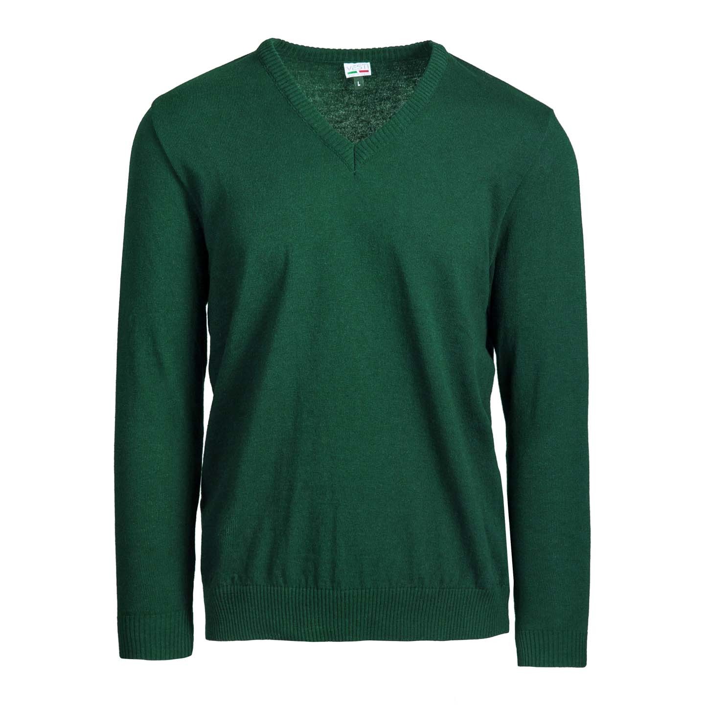 Kinderpullover C/V 100% recycelte Baumwolle Bordeaux Größe - 55G - 55G – Tiefgrün