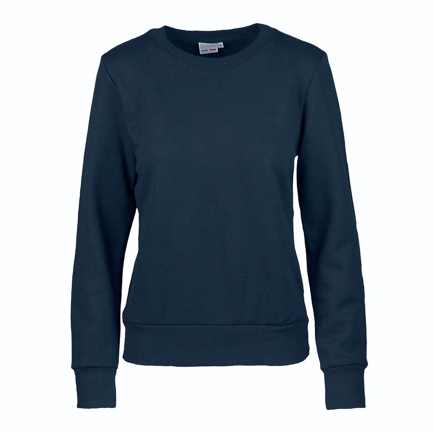 Damen-Sweatshirt aus Frottee, Material: 70 % Baumwolle, 30 % Polyester, 240 g/m², Schwarz, Größe S - 18 - Blau