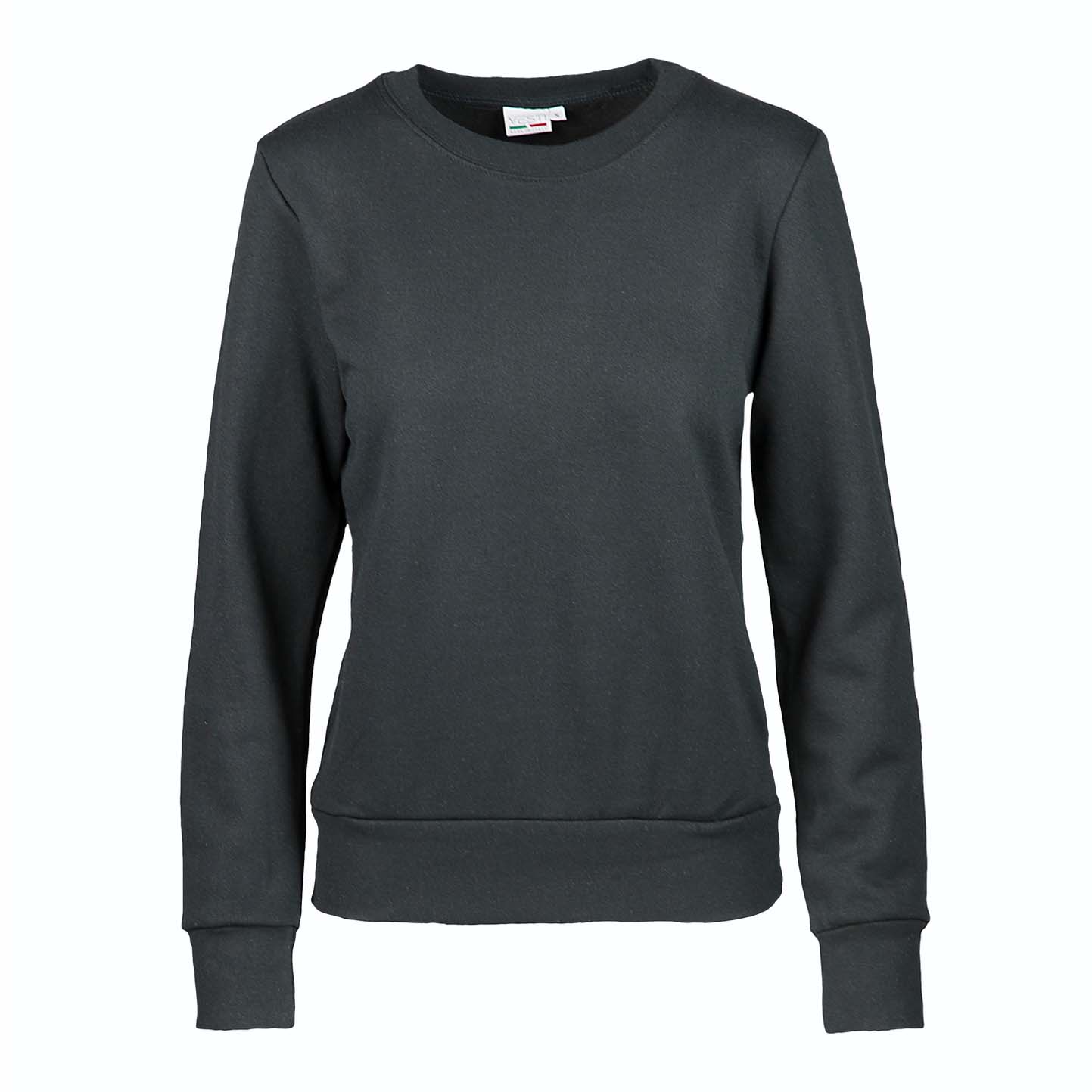 Damen-Sweatshirt aus Frottee, Material: 70 % Baumwolle, 30 % Polyester, 240 g/m², Schwarz, Größe S - 12 - Schwarz