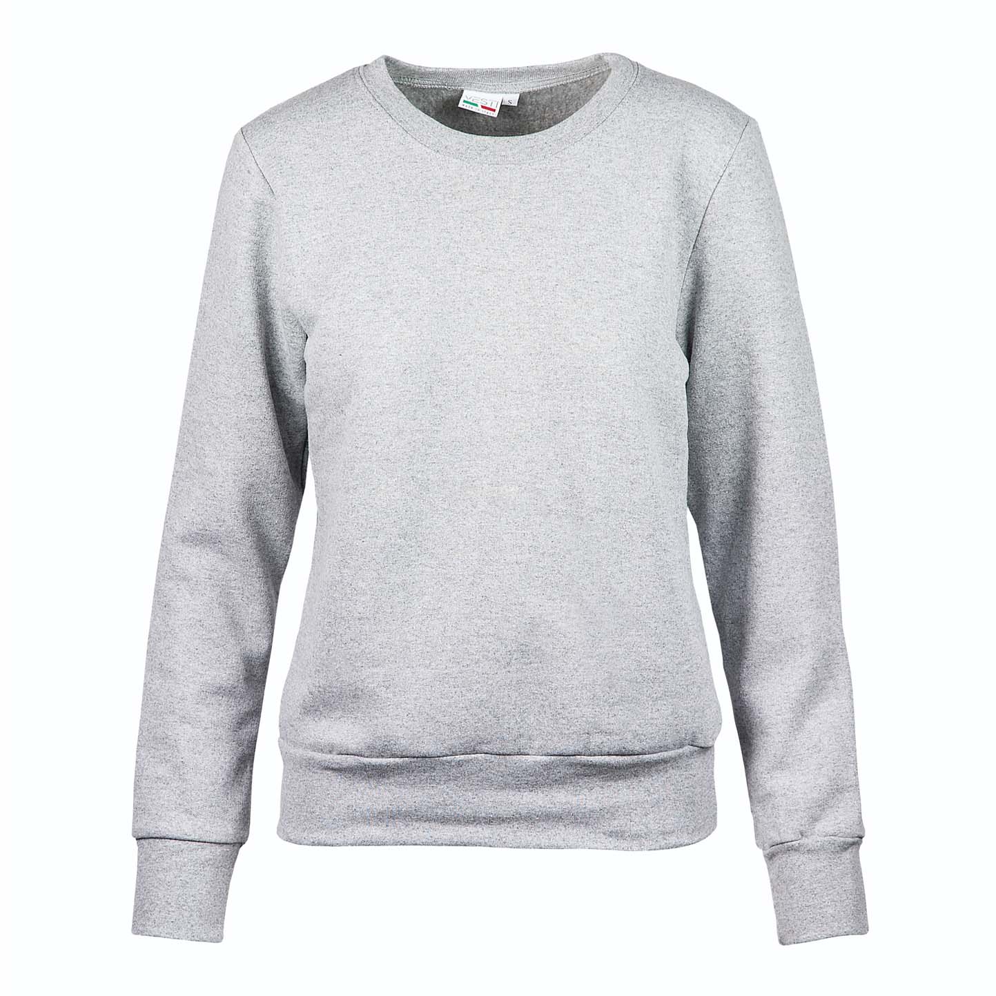 Damen-Sweatshirt aus Frottee, Material: 70 % Baumwolle, 30 % Polyester, 240 g/m², Schwarz, Größe S - 75 - Asche