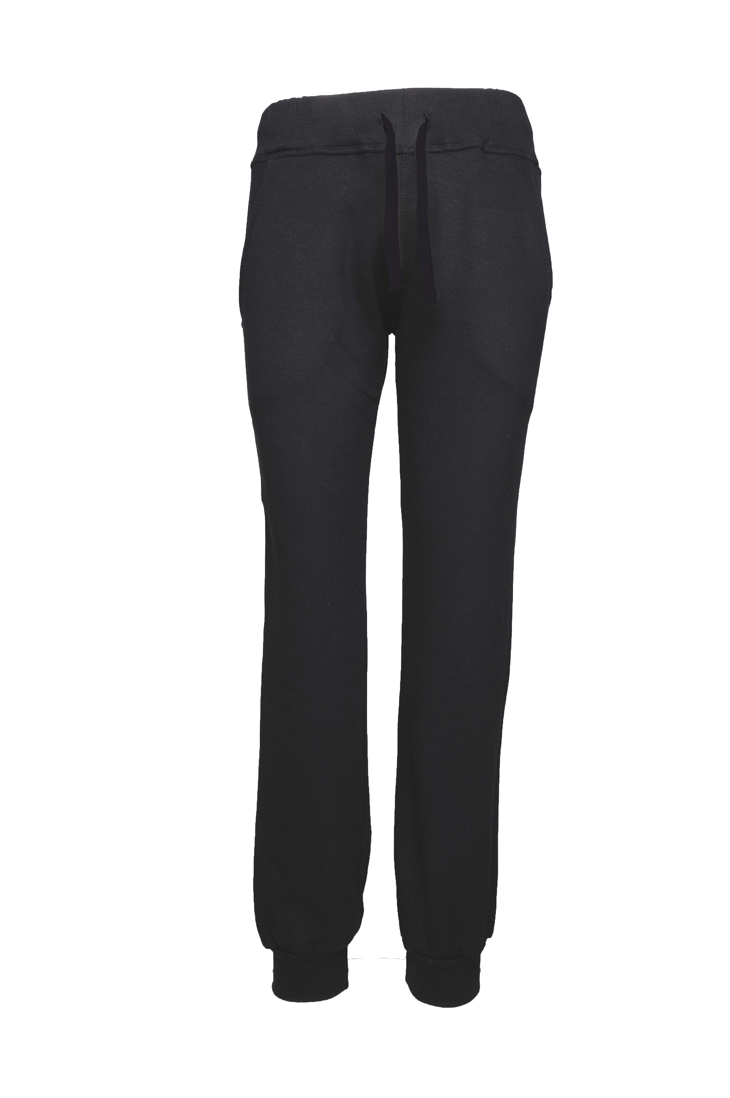 Damen-Fleecehose, 70 % Baumwolle, 30 % Polyester, 280 g/m², Schwarz, Größe S - 12 - Schwarz