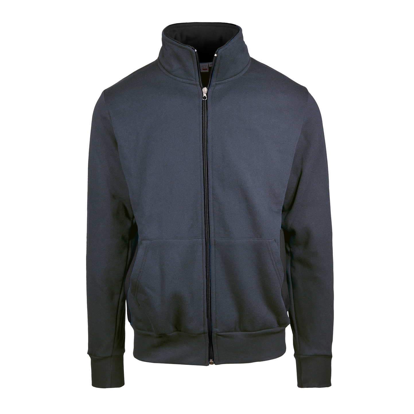 Sweatshirtjacke mit langem Reißverschluss, Kontrastfarben, 70 % Baumwolle, 30 % Polyester, 280 g/m², Blau/Royal, Sport, Größe S - 2212 - Blei/Schwarz S OUT7