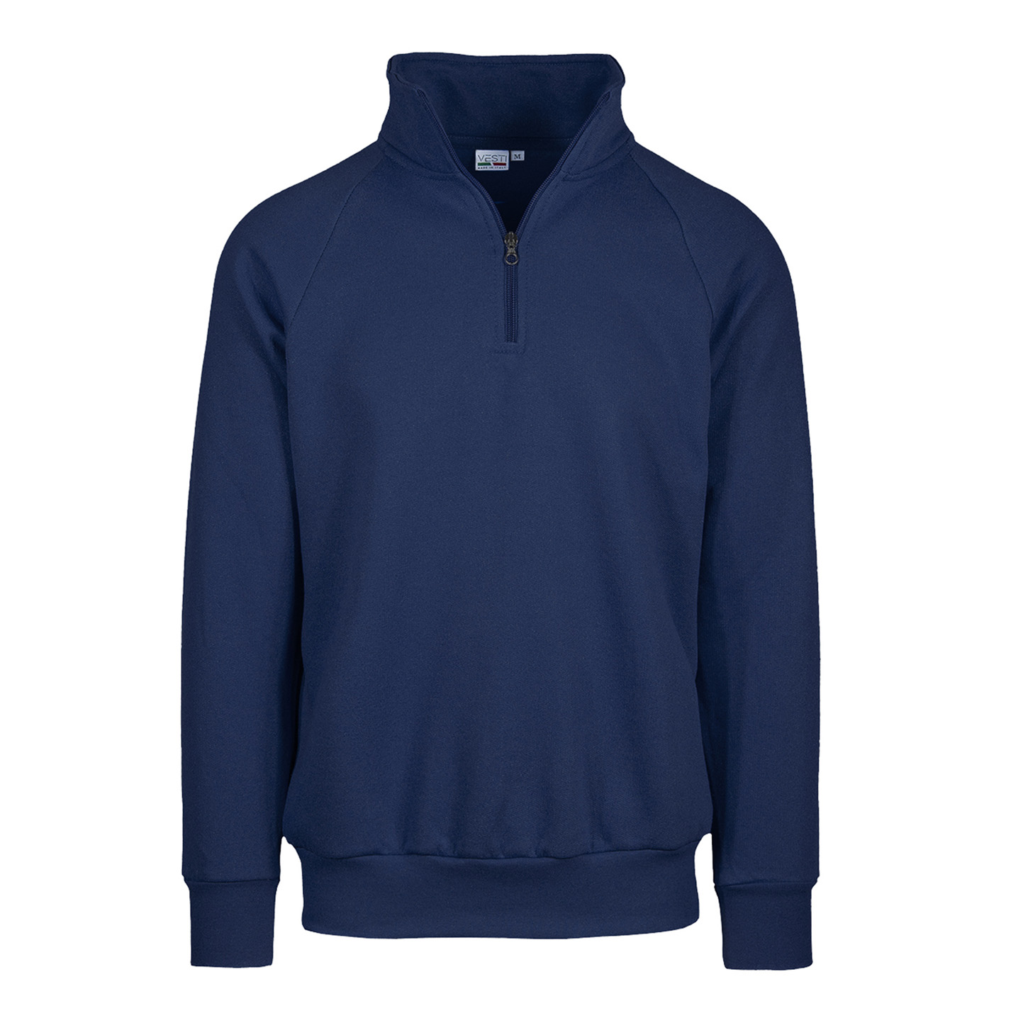 ECO Sweatshirt mit Reißverschluss am Hals, 50 % Baumwolle/50 % Polyester, 280 g/m², Schwarz, Größe XS - 18E - Blue ECO