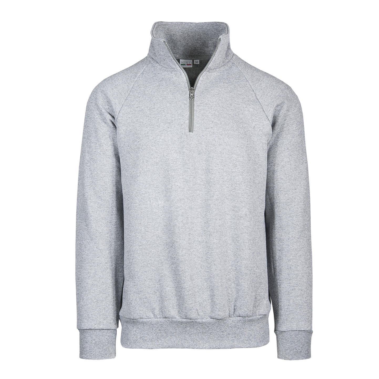 ECO Sweatshirt mit Reißverschluss am Hals, 50 % Baumwolle/50 % Polyester, 280 g/m², Schwarz, Größe XS - 75E - ECO Ash