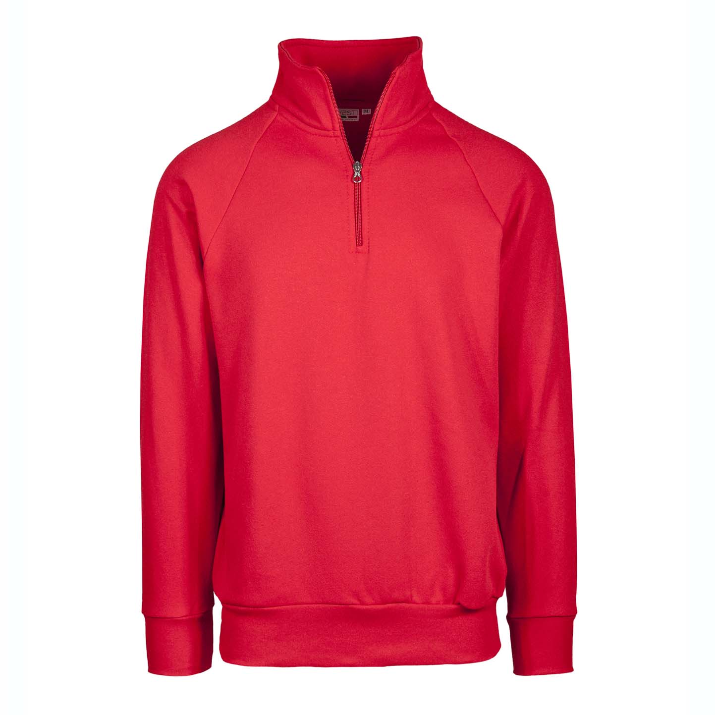 Terry-Sweatshirt mit Reißverschluss am Kragen, 70 % Baumwolle, 30 % Polyester, 240 g/m², Schwarz, Größe XS - 28 - Sportrot