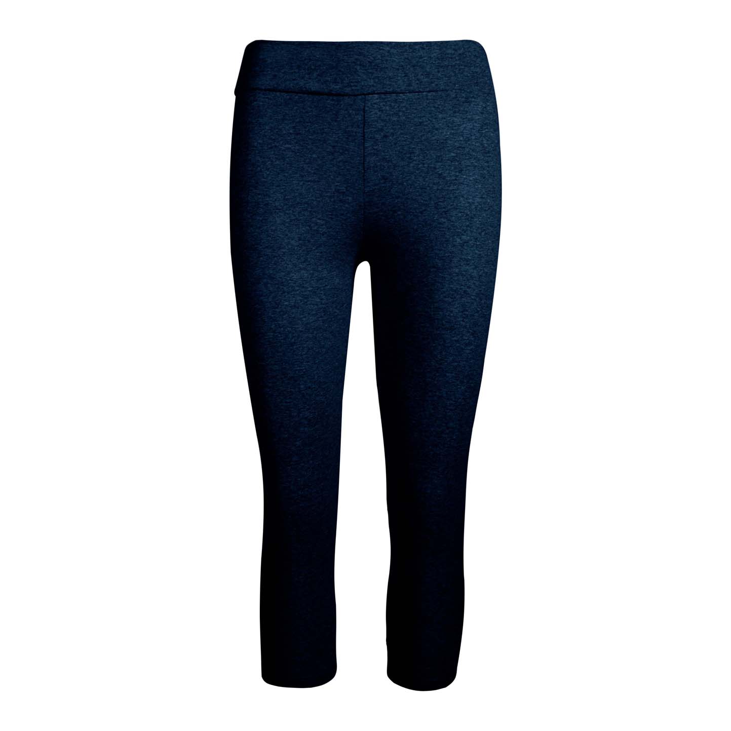 Neue Damen-Leggings, kurz, 90 % Baumwolle, 10 % Elastan, 210 g/m², Grau meliert, Größe S - NY - New York – Marineblau