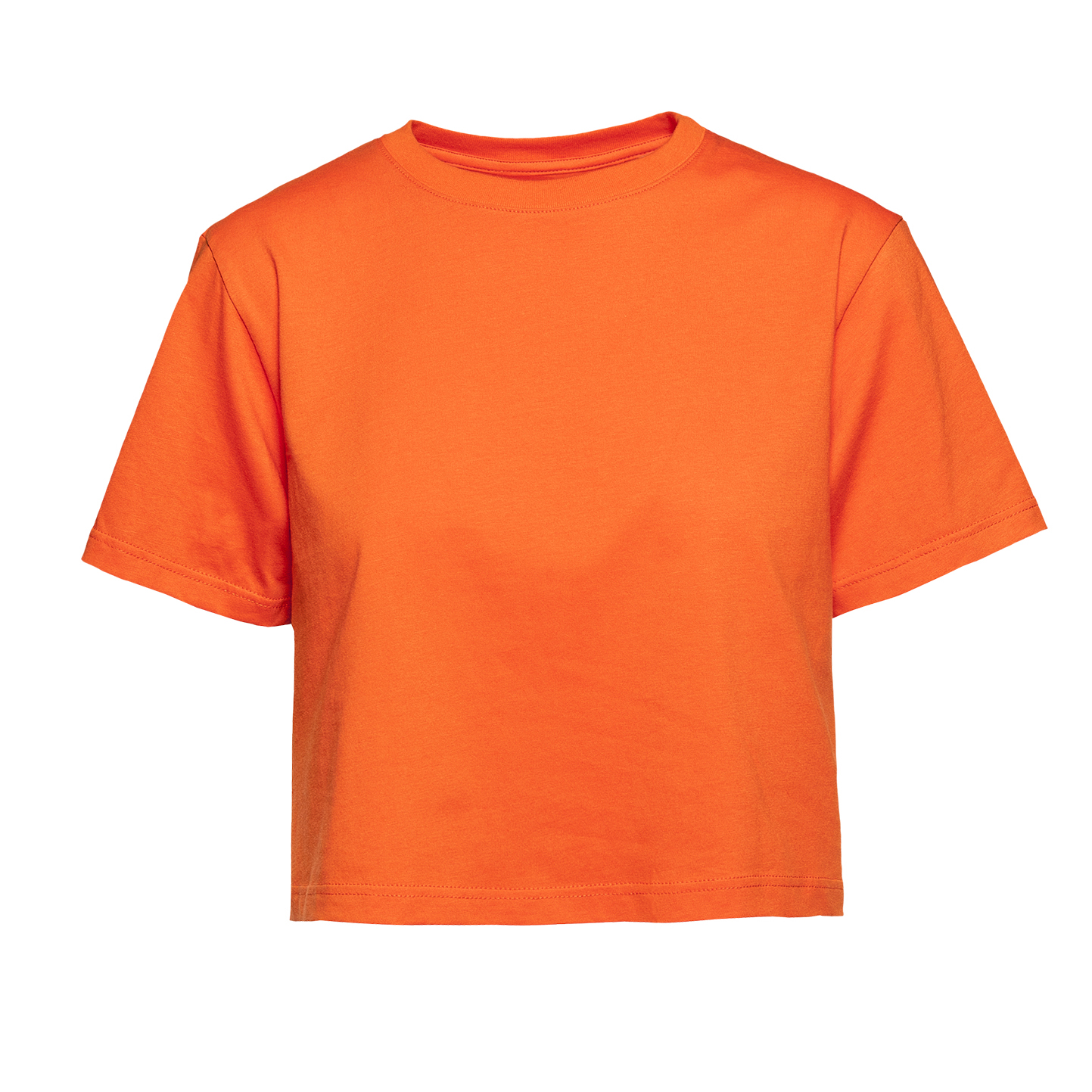 Damen-Kurzarmshirt, 100 % Baumwolle, 140 g/m², Grau meliert, hell, Größe XS - OG - Orange