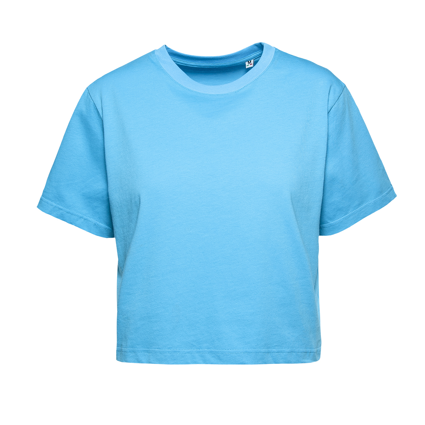 Damen-Kurzarmshirt, 100 % Baumwolle, 140 g/m², Grau meliert, hell, Größe XS - TU - Türkis