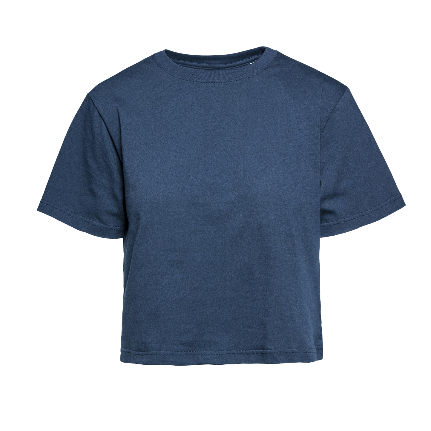 Damen-Kurzarmshirt, 100 % Baumwolle, 140 g/m², Grau meliert, hell, Größe XS - NY - New York – Marineblau