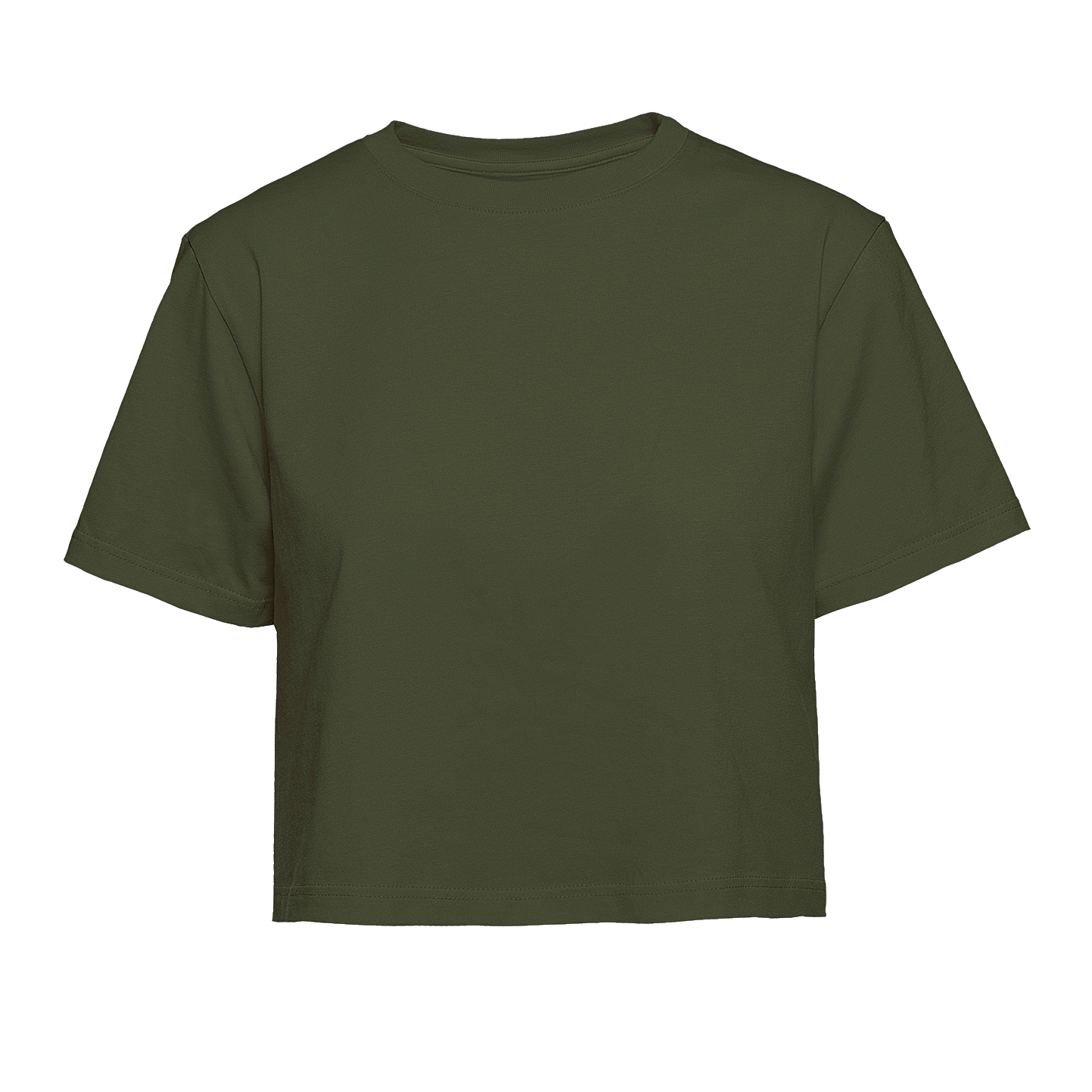 Damen-Kurzarmshirt, 100 % Baumwolle, 140 g/m², Grau meliert, hell, Größe XS - BS - BS – Militärgrün