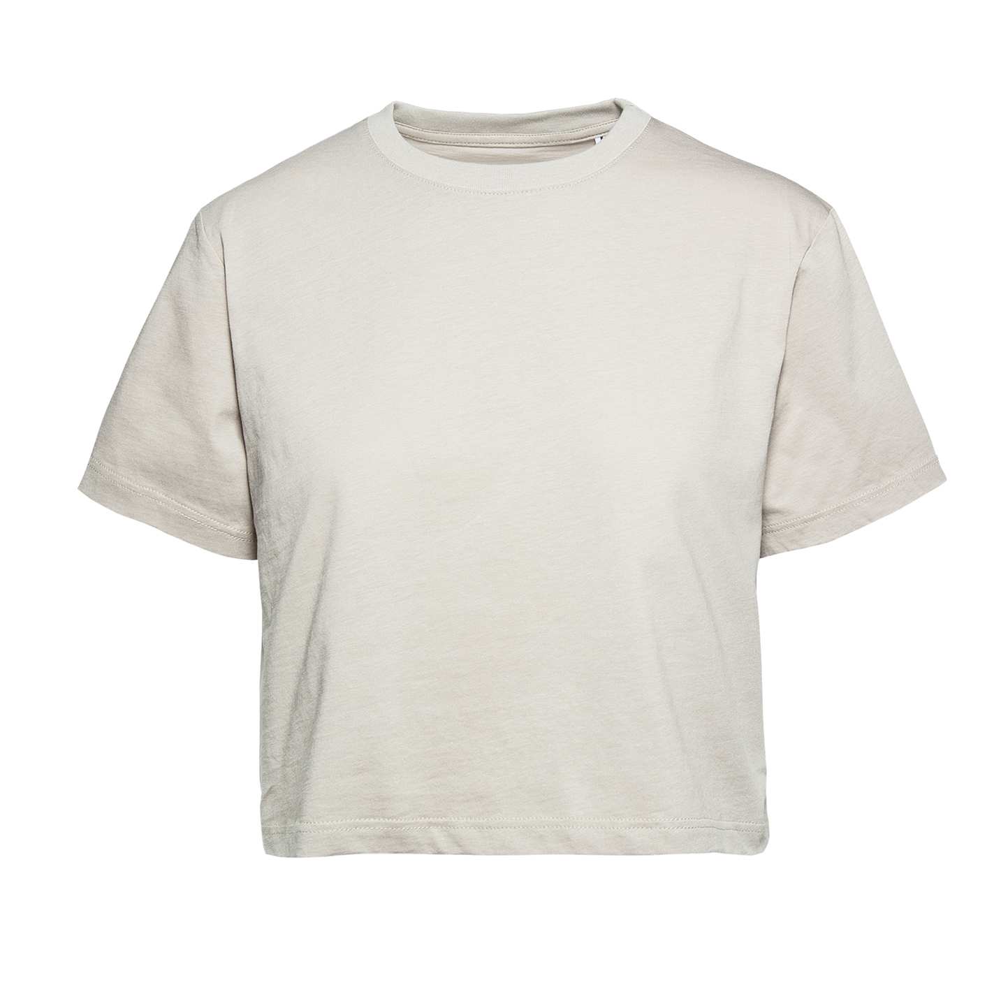 Damen-Kurzarmshirt, 100 % Baumwolle, 140 g/m², Grau meliert, hell, Größe XS - VR - Sand