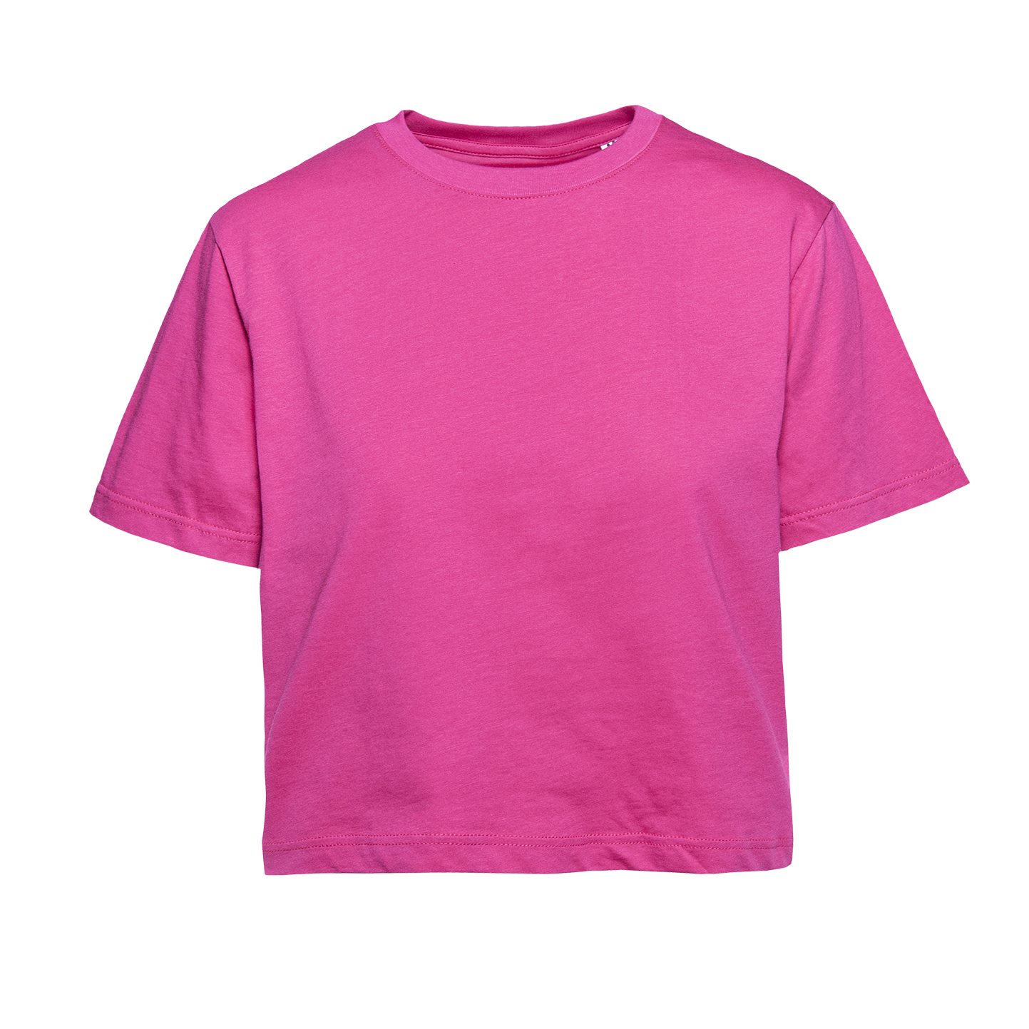 Damen-Kurzarmshirt, 100 % Baumwolle, 140 g/m², Grau meliert, hell, Größe XS - FU - Fuchsia