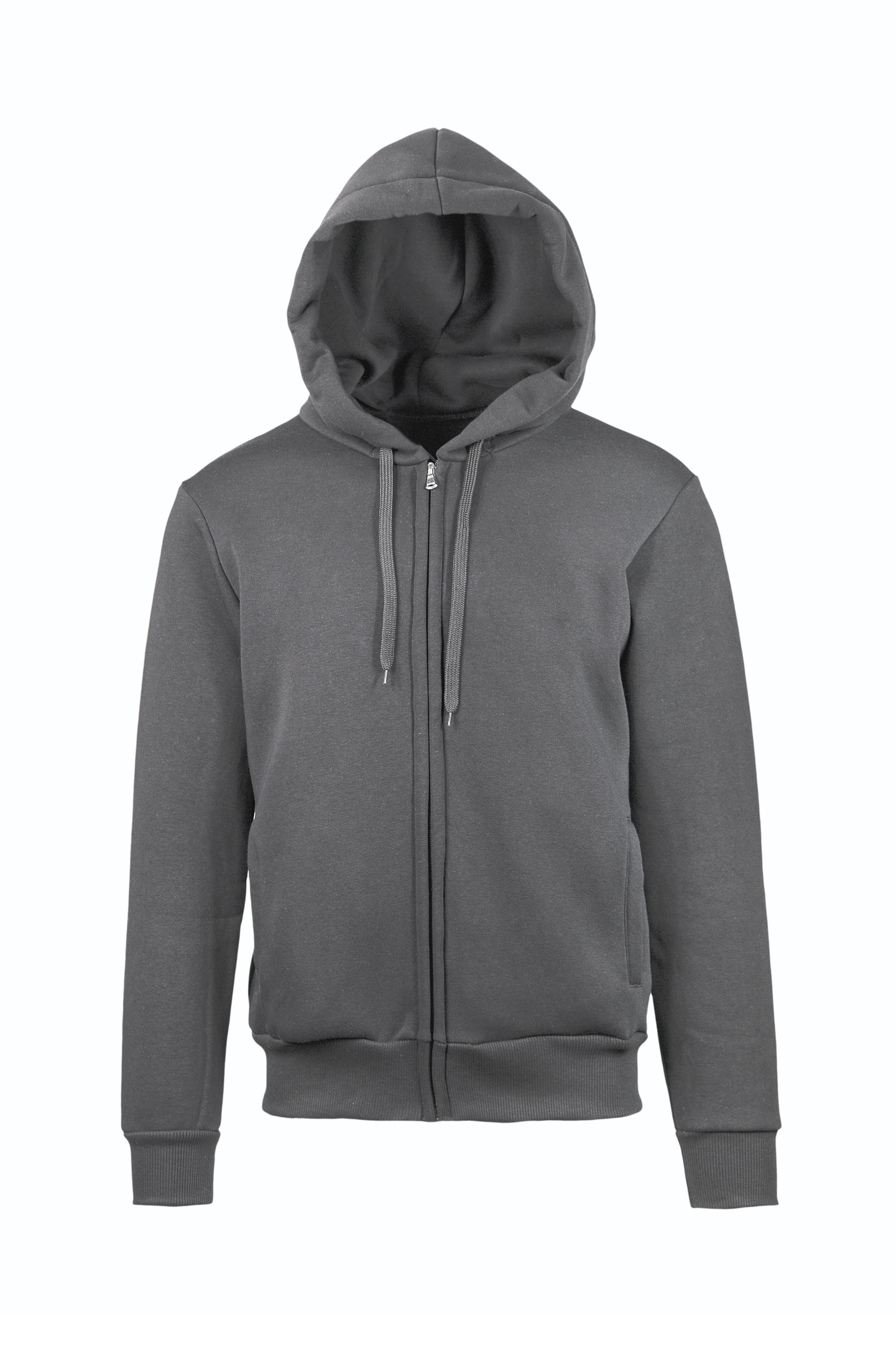 Sweatshirt mit Kapuze und Reißverschluss, 75 % Baumwolle, 25 % Polyester, 320 g/m², Schwarz, Größe XS - PS - PS – Dunkles Blei