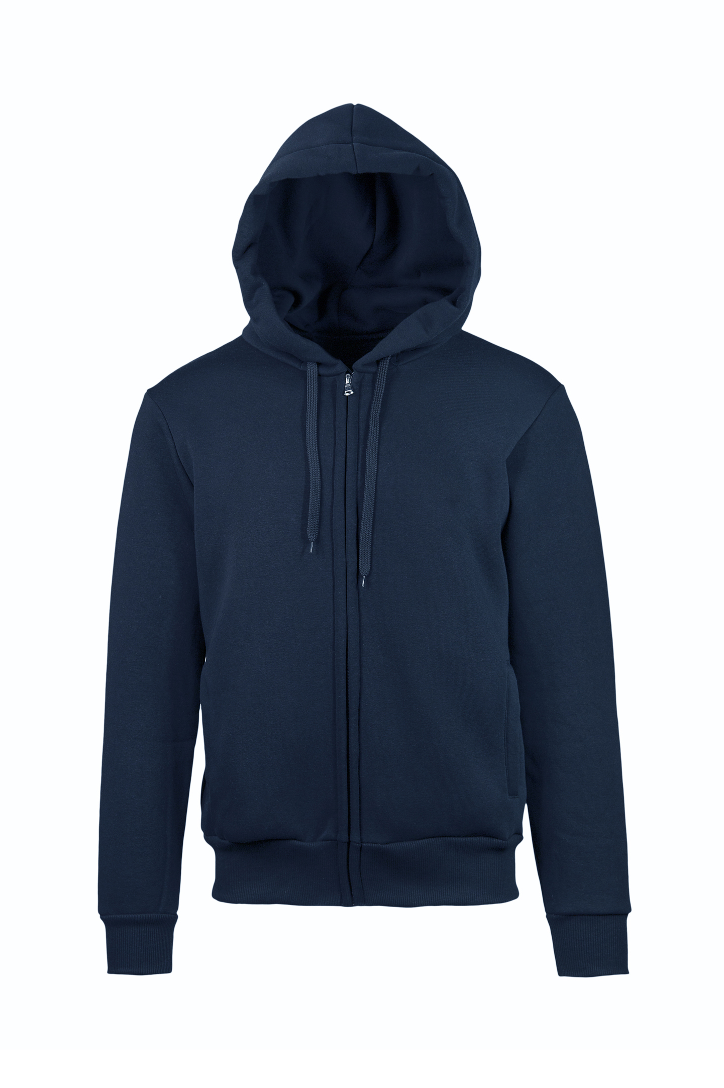 Sweatshirt mit Kapuze und Reißverschluss, 75 % Baumwolle, 25 % Polyester, 320 g/m², Schwarz, Größe XS - NY - New York – Marineblau