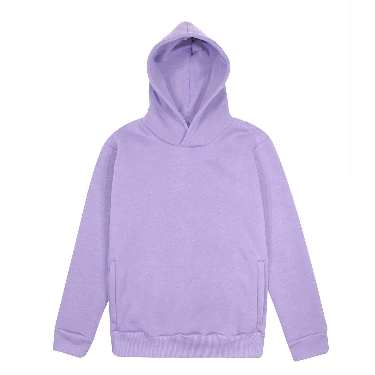 Weicher Kapuzenpullover. Urban Fit, 75 % Baumwolle, 25 % Polyester, 320 g/m², Schwarz, Größe XS - LI - Flieder