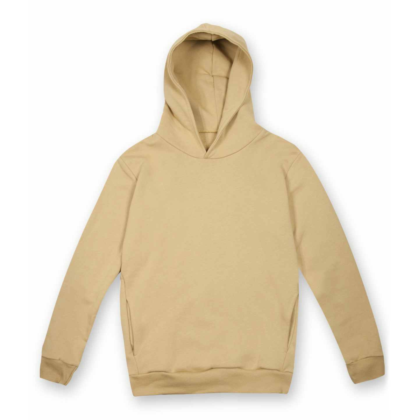 Weicher Kapuzenpullover. Urban Fit, 75 % Baumwolle, 25 % Polyester, 320 g/m², Schwarz, Größe XS - CL - Kamel