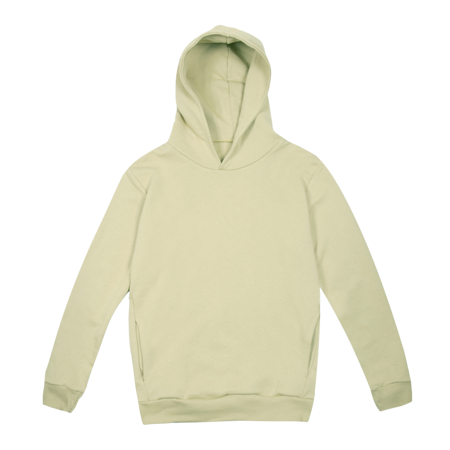 Weicher Kapuzenpullover. Urban Fit, 75 % Baumwolle, 25 % Polyester, 320 g/m², Schwarz, Größe XS - 38 - Creme