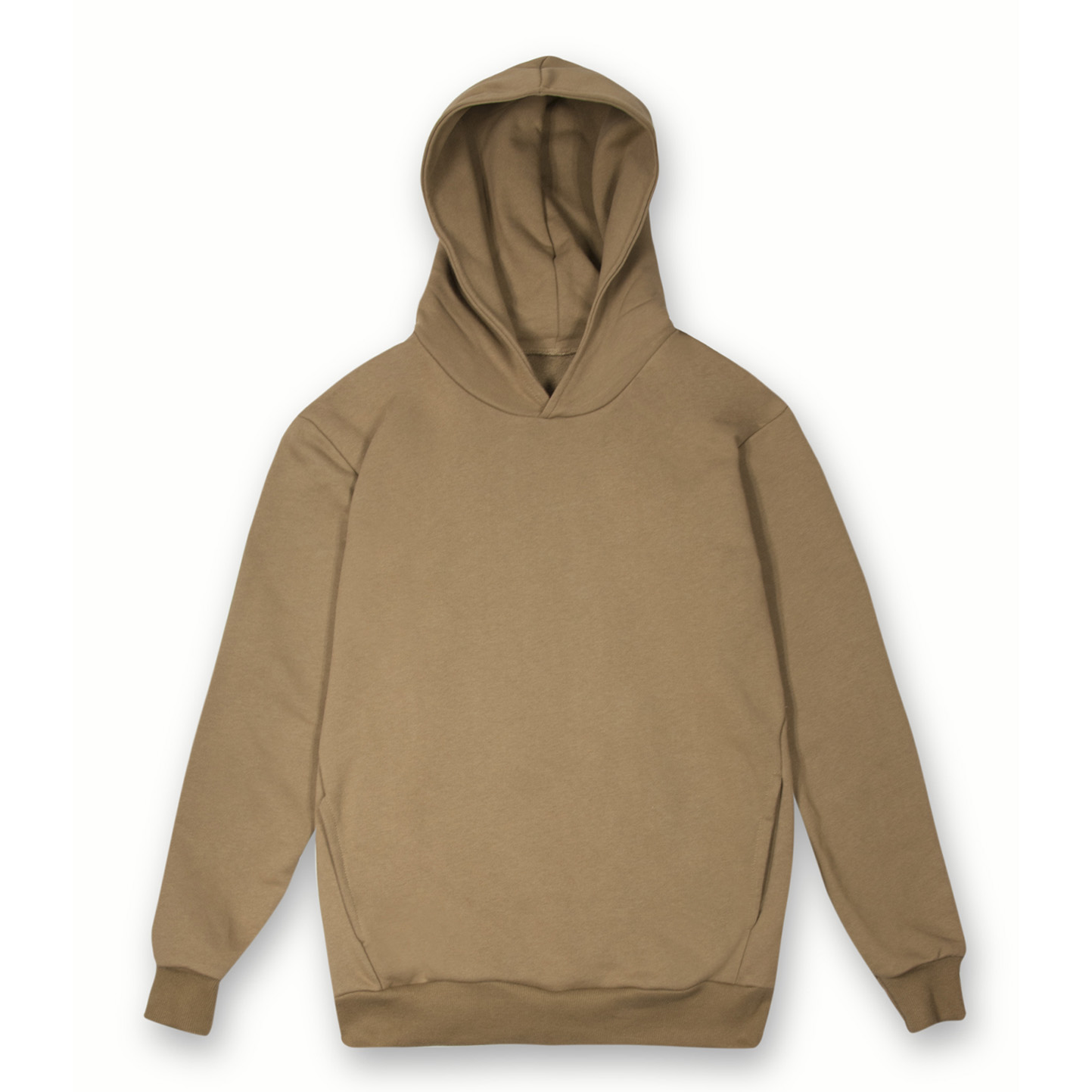Weiches Kapuzensweatshirt aus 100 % Baumwolle (320 g/m²). Unisex, städtisches Design. Schwarz, Größe XS. - TB - TB – Tabak
