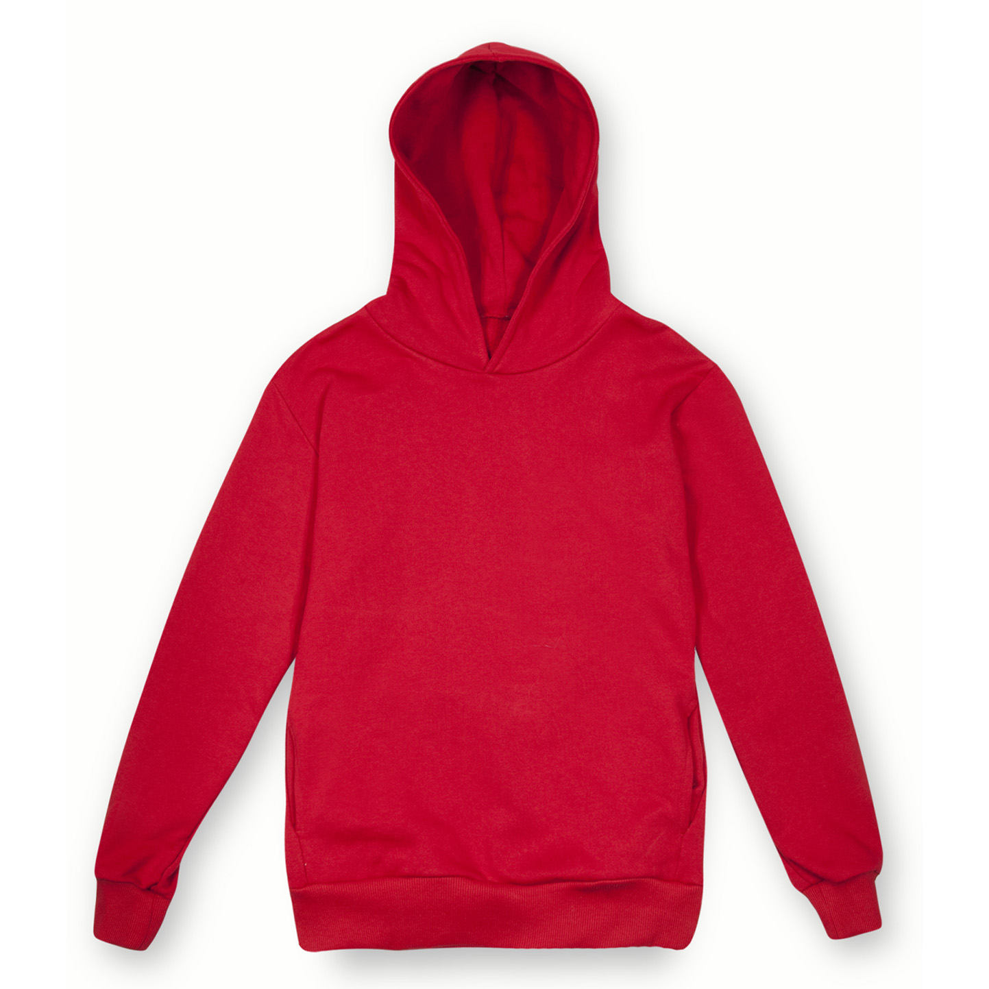 Weiches Kapuzensweatshirt aus 100 % Baumwolle (320 g/m²). Unisex, städtisches Design. Schwarz, Größe XS. - RO - Rot