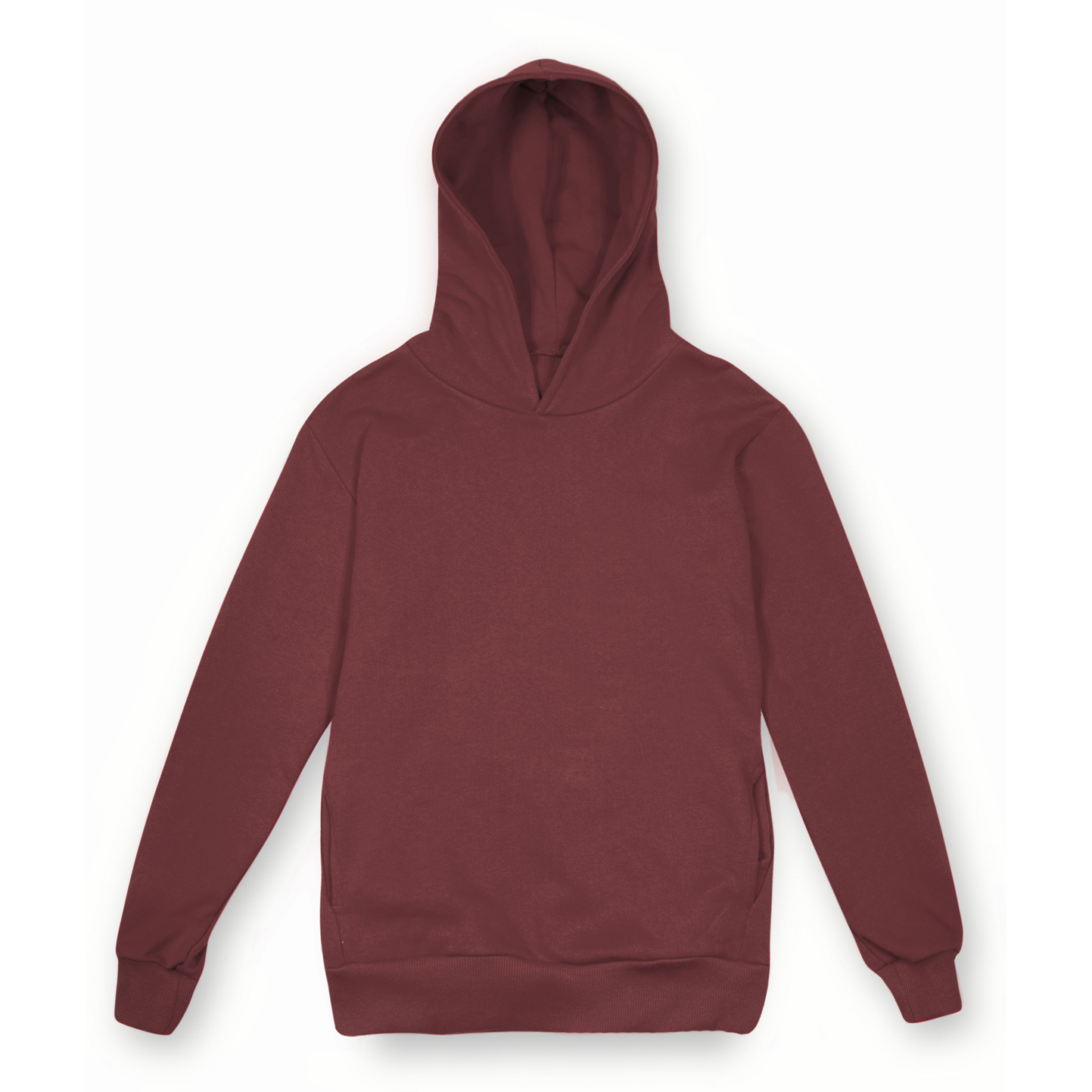 Weiches Kapuzensweatshirt aus 100 % Baumwolle (320 g/m²). Unisex, städtisches Design. Schwarz, Größe XS. - BX - Bordeaux
