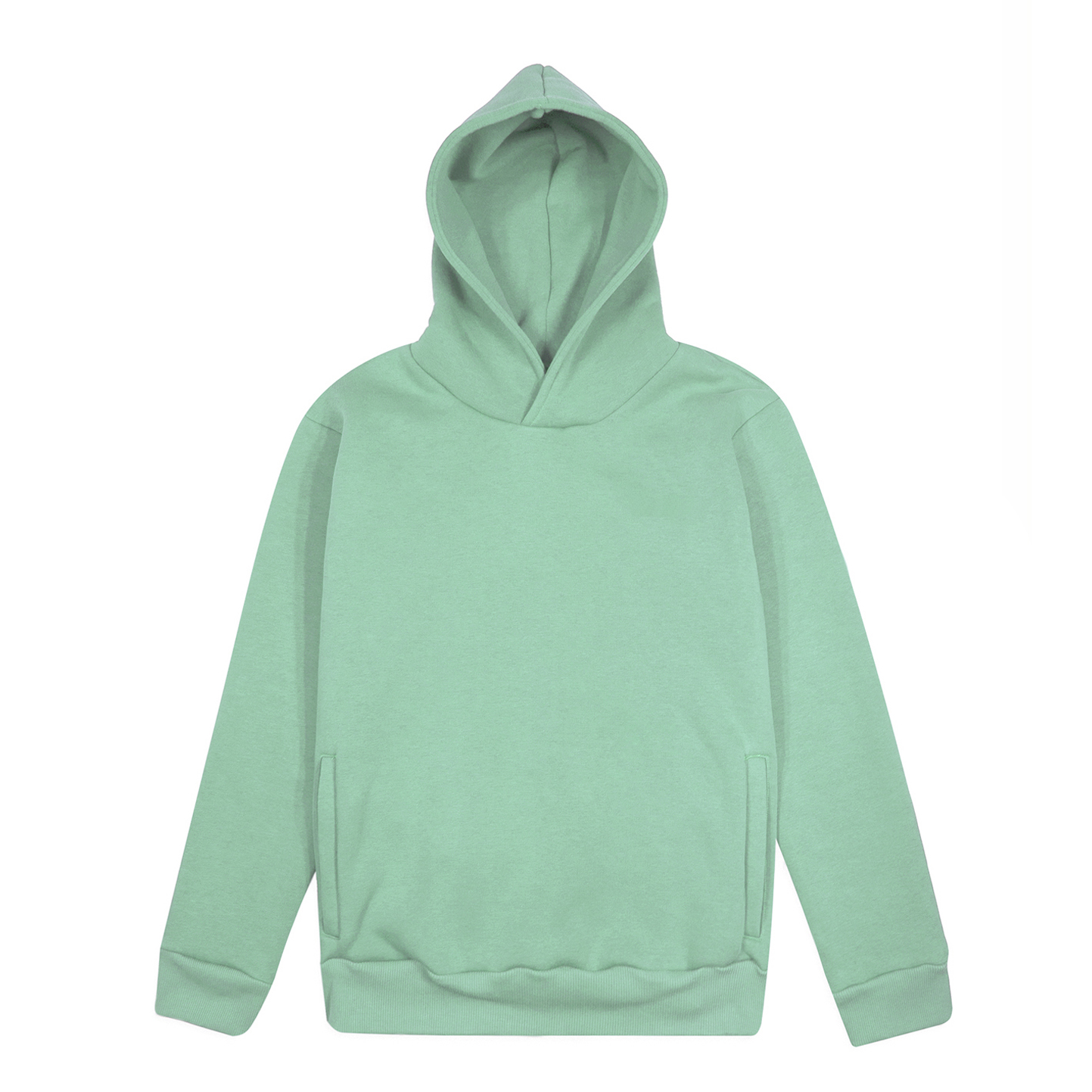 Weiches Kapuzensweatshirt aus 100 % Baumwolle (320 g/m²). Unisex, städtisches Design. Schwarz, Größe XS. - SV - Salbei