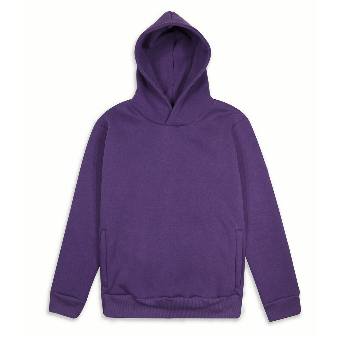 Weiches Kapuzensweatshirt aus 100 % Baumwolle (320 g/m²). Unisex, städtisches Design. Schwarz, Größe XS. - VI - Viola