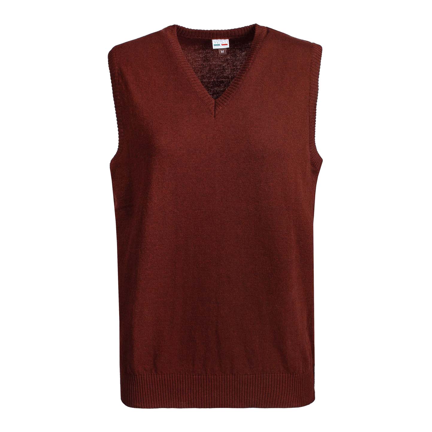 Pulloverweste aus 100 % recycelter Baumwolle, Bordeaux, Größe XS - 078 - Bordeaux