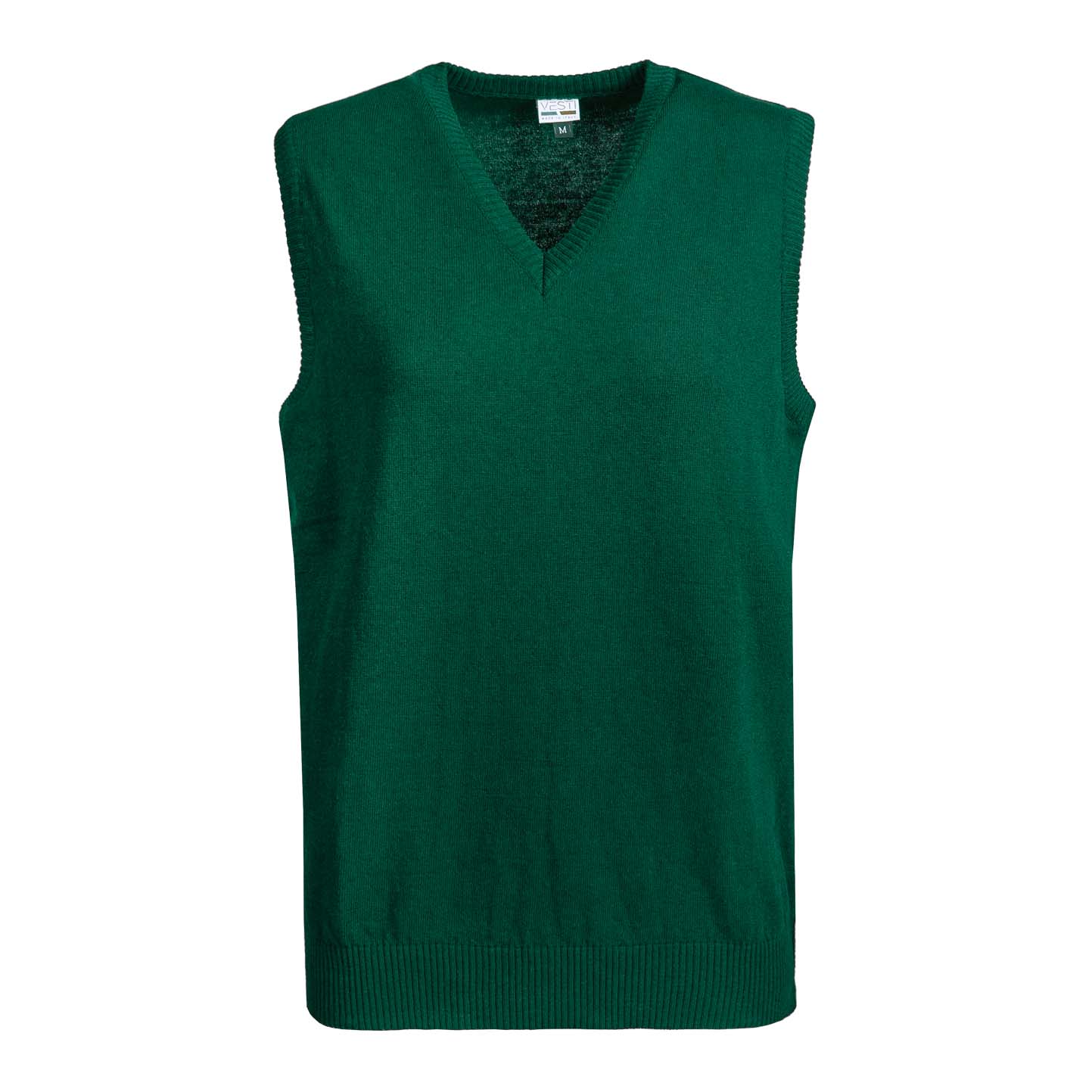 Pulloverweste aus 100 % recycelter Baumwolle, Bordeaux, Größe XS - 55G - 55G – Tiefgrün