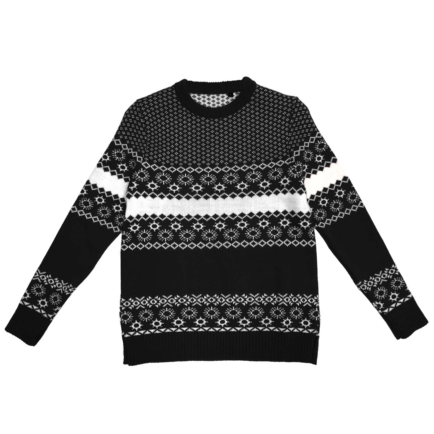 Schwerer Pullover G/C 70/30% Acr/La Weihnachten Schwarz XS - XNE - Black Christmas