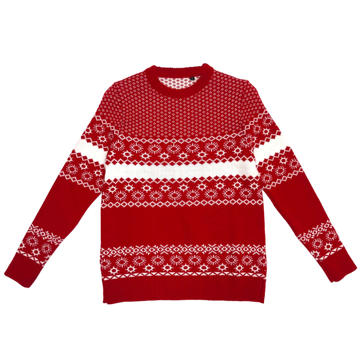 Schwerer Pullover G/C 70/30% Acr/La Weihnachten Schwarz XS - XRO - XRO – Weihnachtsrot