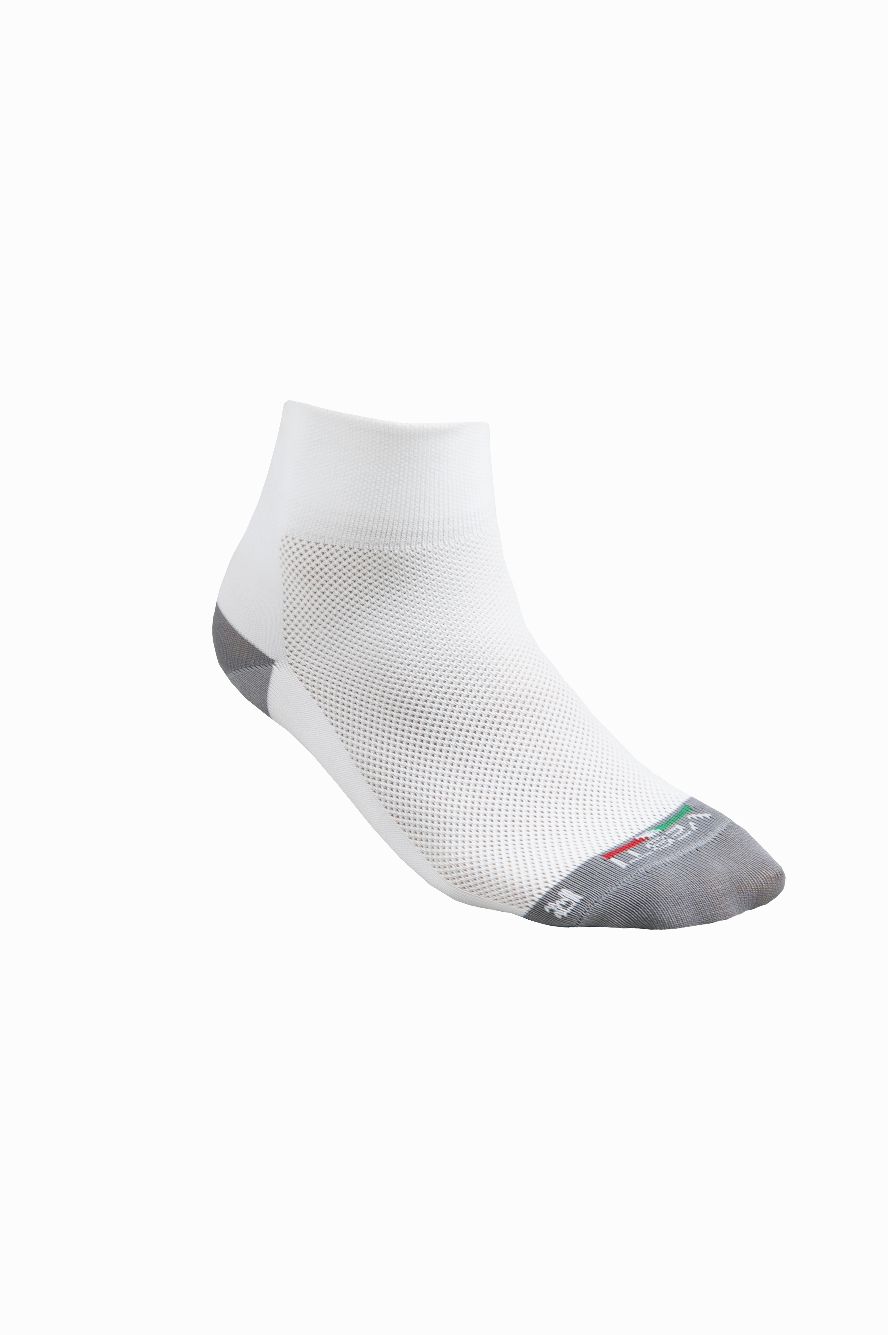 Performance-Laufsocken 62/36/2% Mic/Pam/Ela Fluoreszierendes Gelb/Mittelgrau Größe 35-38 - E1 - E1 – Weiß/Mittelgrau