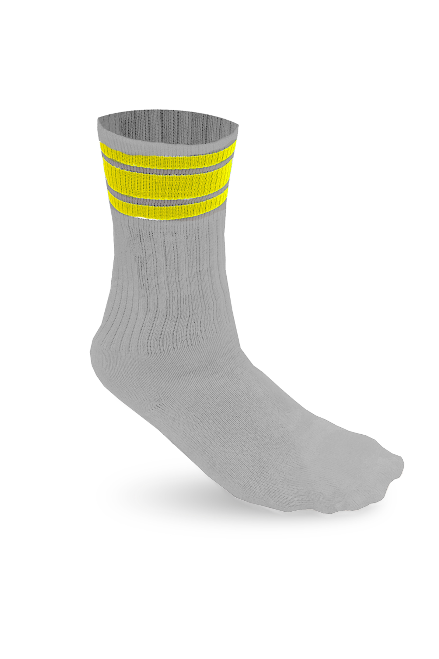 Sportsocken 78/18/4% Cot/Pam/Ela Hellmeliertes Grau Größe 35/38 - 0530 - Grau/Fluoreszierendes Gelb