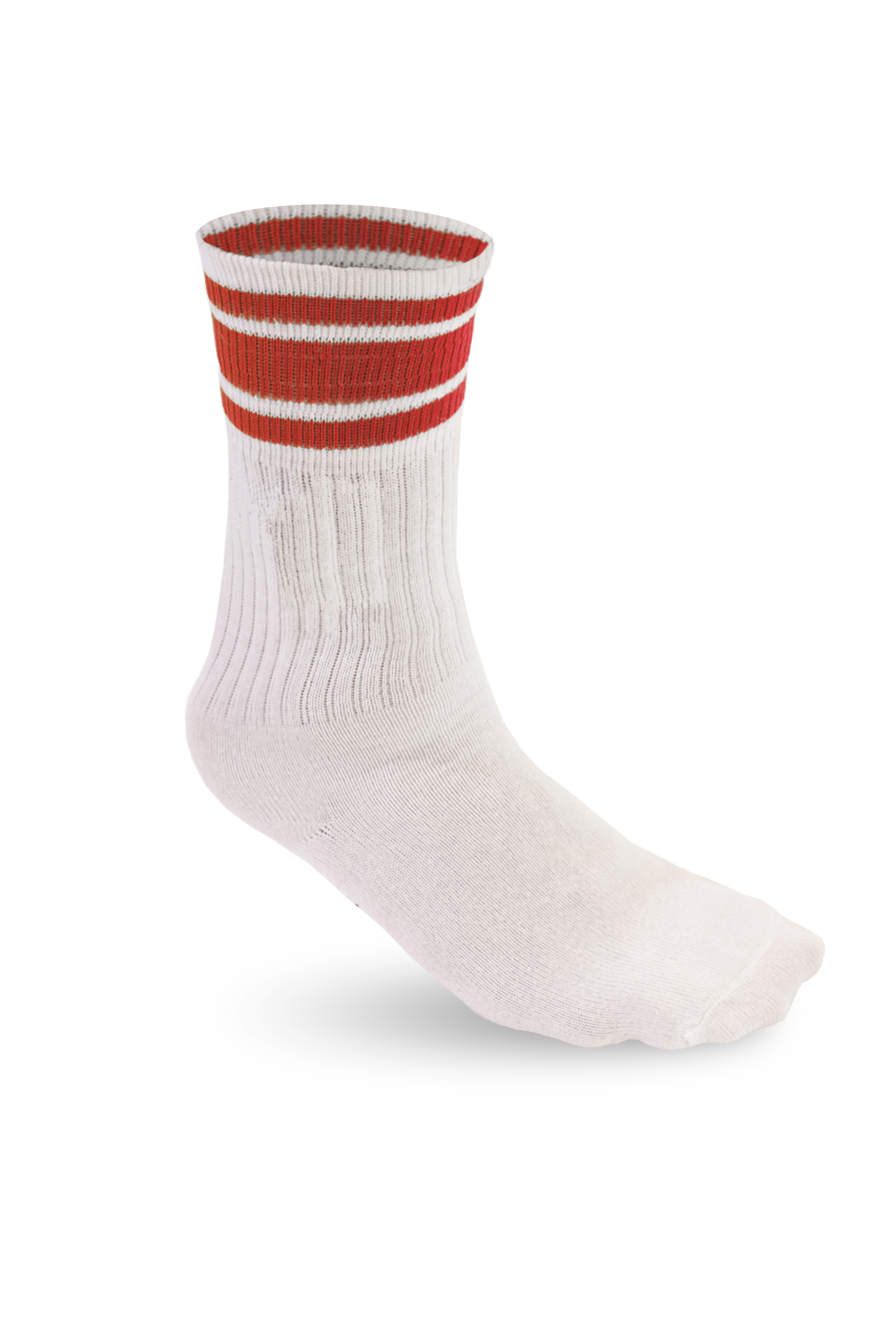 Sportsocken 78/18/4% Cot/Pam/Ela Hellmeliertes Grau Größe 35/38 - 9928 - Weiß/Rot