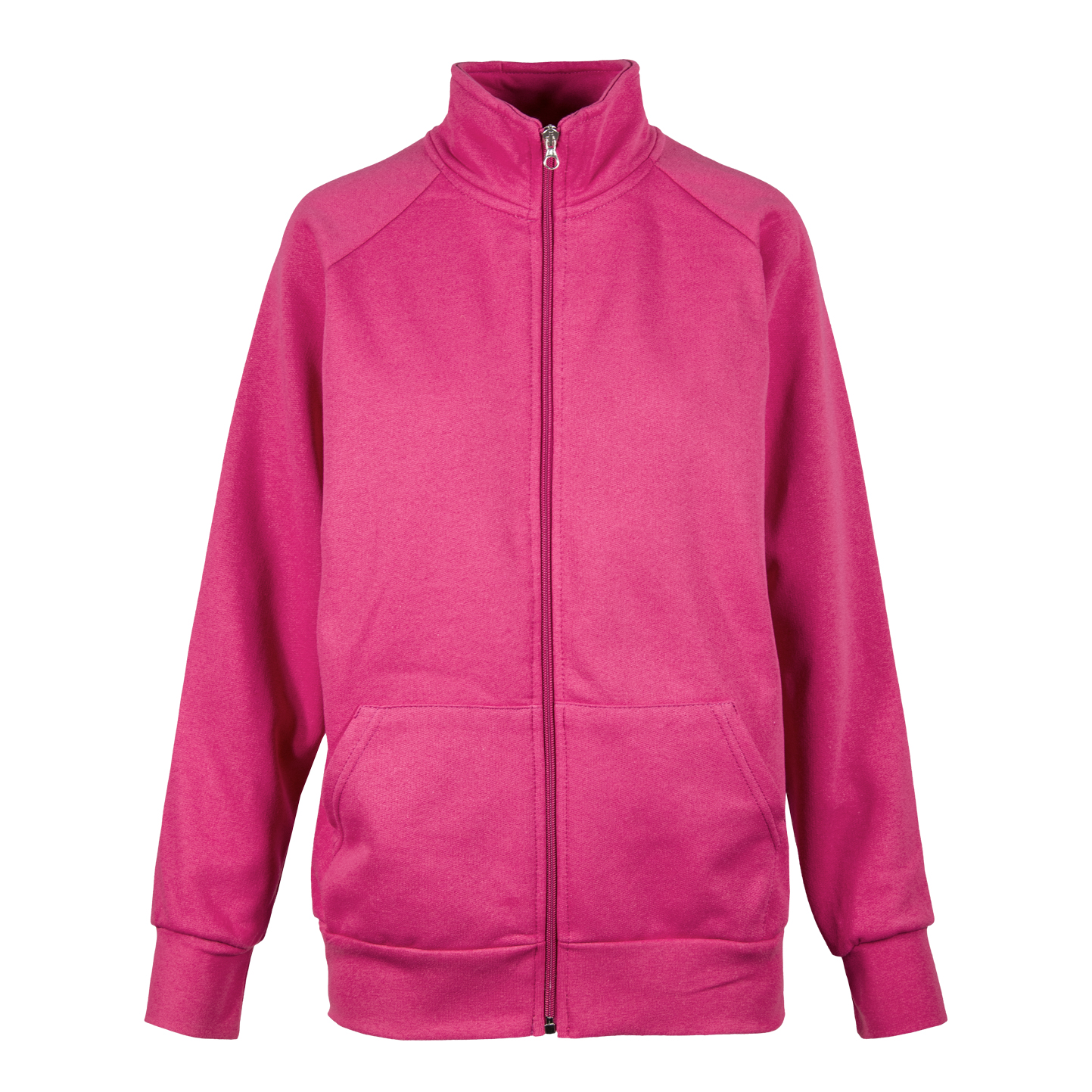 Damen-Sweatshirt mit langem Reißverschluss - 83 - Fuchsia S