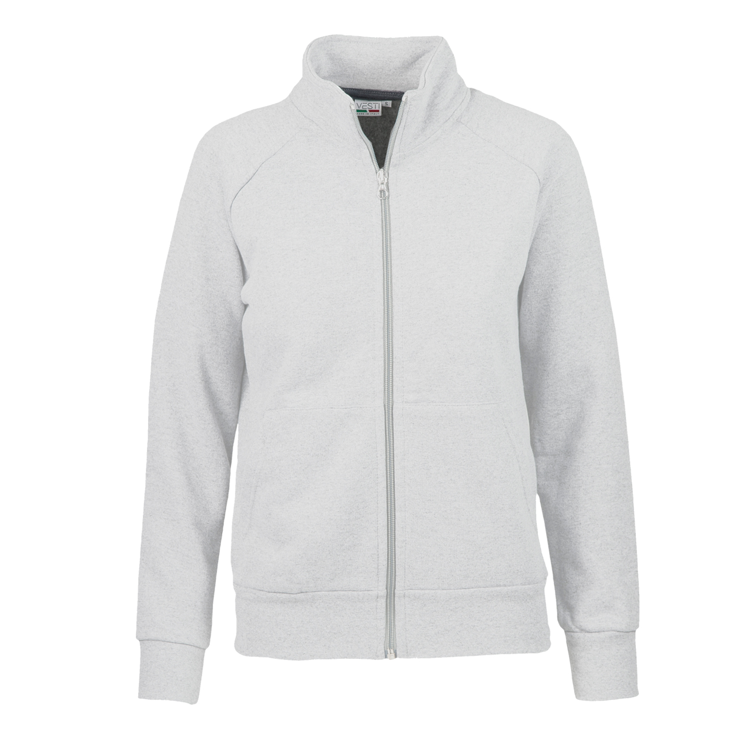 Damen-Sweatshirt mit langem Reißverschluss - 99 - Weiß