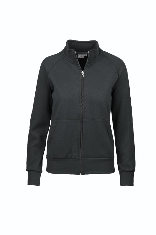 Damen-Sweatshirt mit langem Reißverschluss - 12 - Schwarz